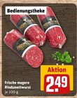 Frische magere Rindsmettwurst im Angebot bei REWE in Rodgau Frische magere Rindsmettwurst Angebote bei REWE Rodgau für 2,49 €