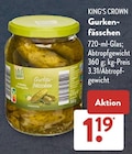 Gurkenfässchen von KING'S CROWN im aktuellen ALDI SÜD Prospekt für 1,19 €