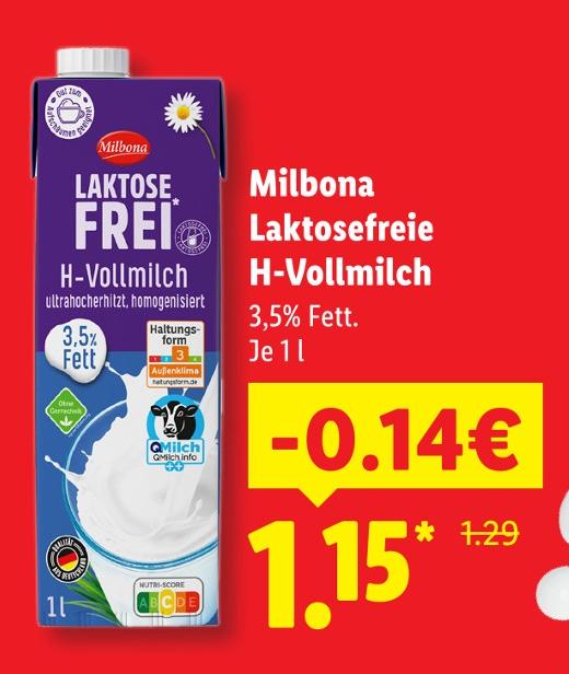 Laktosefreie H-Vollmilch