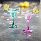 Verre à cocktail sur pied x2 en verre bleu et orange 240ml - Gifi à Villeurbanne Verre à cocktail sur pied x2 en verre bleu et orange 240ml en promo chez Gifi Villeurbanne à 1,58 €