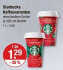 Kaffeevarianten von Starbucks im aktuellen V-Markt Prospekt