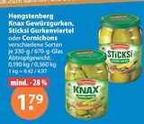 Gurken im V-Markt Prospekt Knax Gewürzgurken von Hengstenberg im aktuellen V-Markt Prospekt für 1,79 €