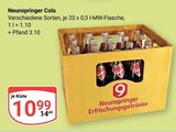 Cola im Angebot bei GLOBUS in Glauchau Cola Angebote von Neunspringer bei GLOBUS Glauchau für 10,99 €