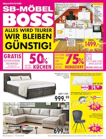 Kühlschrank im SB Möbel Boss Prospekt "ALLES WIRD TEURER - WIR BLEIBEN GÜNSTIG!" mit 12 Seiten (Cottbus)