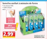Norma Strasbourg - Promo Semelles confort à mémoire de forme Promo Semelles confort à mémoire de forme à 2,99 € dans le catalogue Norma à Strasbourg