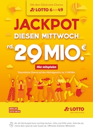 Lotto Baden-Württemberg Prospekt für Bad Boll mit 1 Seite Lotto Baden-Württemberg Prospekt für Bad Boll: "Diesen Mittwoch rund 29 Mio. im Jackpot", 1 Seite, 11.12.2023 - 13.12.2023