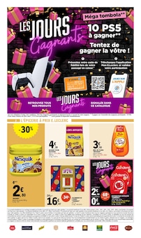 Prospectus E.Leclerc de la semaine "LES JOURS Gagnants" avec 2 pages, valide du 18/11/2025 au 29/11/2025 pour Saint-Laurent-Blangy et alentours