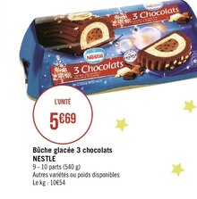 Bûche glacée 3 chocolats - Géant Casino à Colombes Bûche glacée 3 chocolats en promo chez Géant Casino Colombes à 5,69 €
