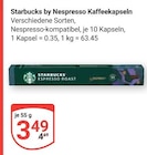 by Nespresso Kaffeekapseln im Angebot bei GLOBUS in Wolfenbüttel by Nespresso Kaffeekapseln Angebote von Starbucks bei GLOBUS Wolfenbüttel für 3,49 €
