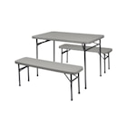 Set 1 table et 2 bancs - Carrefour Set 1 table et 2 bancs à 49,99 € dans le catalogue Carrefour