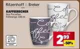 Kaffeebecher Angebote von Ritzenhoff & Breker bei Marktkauf Konstanz für 2,99 €