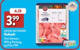 Gulasch von MEINE METZGEREI im aktuellen ALDI SÜD Prospekt für 3,99 €