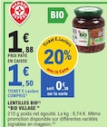 Lentilles BIO - Bio Village - E.Leclerc à Courbevoie Lentilles BIO - Bio Village en promo chez E.Leclerc Courbevoie à 1,50 €