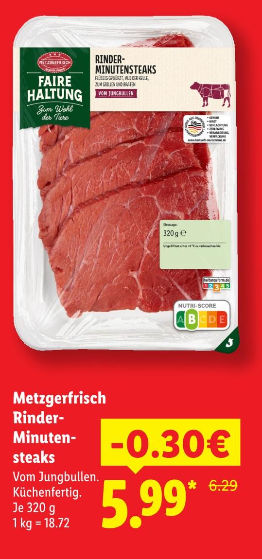 Rinder-Minutensteaks