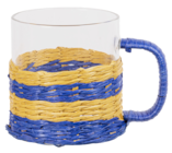 Tasse en verre cerclage paille en promo chez B&M Tasse en verre cerclage paille dans le catalogue B&M