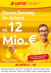 Aktueller LOTTO Bayern Buchhandlung Prospekt in Windach und Umgebung, "Aktueller Jackpot rund 12 Mio. €" mit 1 Seite, 31.10.2024 - 02.11.2024