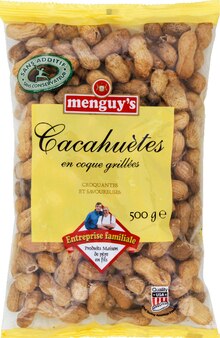 Apéritif - Menguy’s dans le catalogue Monoprix Cacahuètes en coque grillées - Menguy’s à 3,14 € en promo chez Monoprix