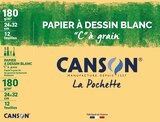 Canson C à grain - Pochette papier à dessin - 12 feuilles - 24 x 32 cm - 180 gr - blanc - CANSON dans le catalogue Bureau Vallée