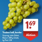 Trauben hell, kernlos bei ALDI SÜD im Bürstadt Prospekt für 1,69 €