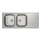 Brico Dépôt Saint-Étienne - Promo Evier inoxydable, 2 bacs gris égouttoir réversible NAKAYA -116x50x15 cm Promo Evier inoxydable, 2 bacs gris égouttoir réversible NAKAYA -116x50x15 cm à 139,00 € dans le catalogue Brico Dépôt à Saint-Étienne