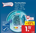 Thunfischfilets im Angebot bei Netto Marken-Discount in Brühl Thunfischfilets Angebote von Dreimaster bei Netto Marken-Discount Brühl für 1,11 €