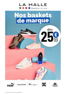 Catalogue de la semaine "Nos baskets de marque" avec 1 page, valide du 30/09/2026 au 06/10/2026 pour Aouste-sur-Sye et alentours Prospectus de la semaine "Nos baskets de marque" avec 1 page, valide du 30/09/2026 au 06/10/2026 pour Aouste-sur-Sye et alentours