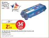 12 œufs de poules élevées en plein air - Cocorette en promo chez Intermarché 12 œufs de poules élevées en plein air - Cocorette dans le catalogue Intermarché
