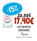 Lait Infantile Croissance - Popote dans le catalogue Naturalia