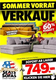 Aktueller Seats and Sofas Prospekt, "SOMMER VORRAT VERKAUF", mit Angeboten der Woche, gültig von 13.07.2024 bis 13.07.2024