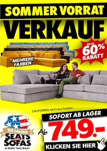 Seats and Sofas Prospekt "SOMMER VORRAT VERKAUF" mit 1 Seite