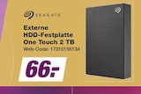 Externe HDD-Festplatte One Touch 2 TB Angebote von Seagate bei expert Bautzen für 66,00 €