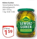Gurken im Angebot bei GLOBUS in Rostock Gurken Angebote von Kühne bei GLOBUS Rostock für 1,59 €