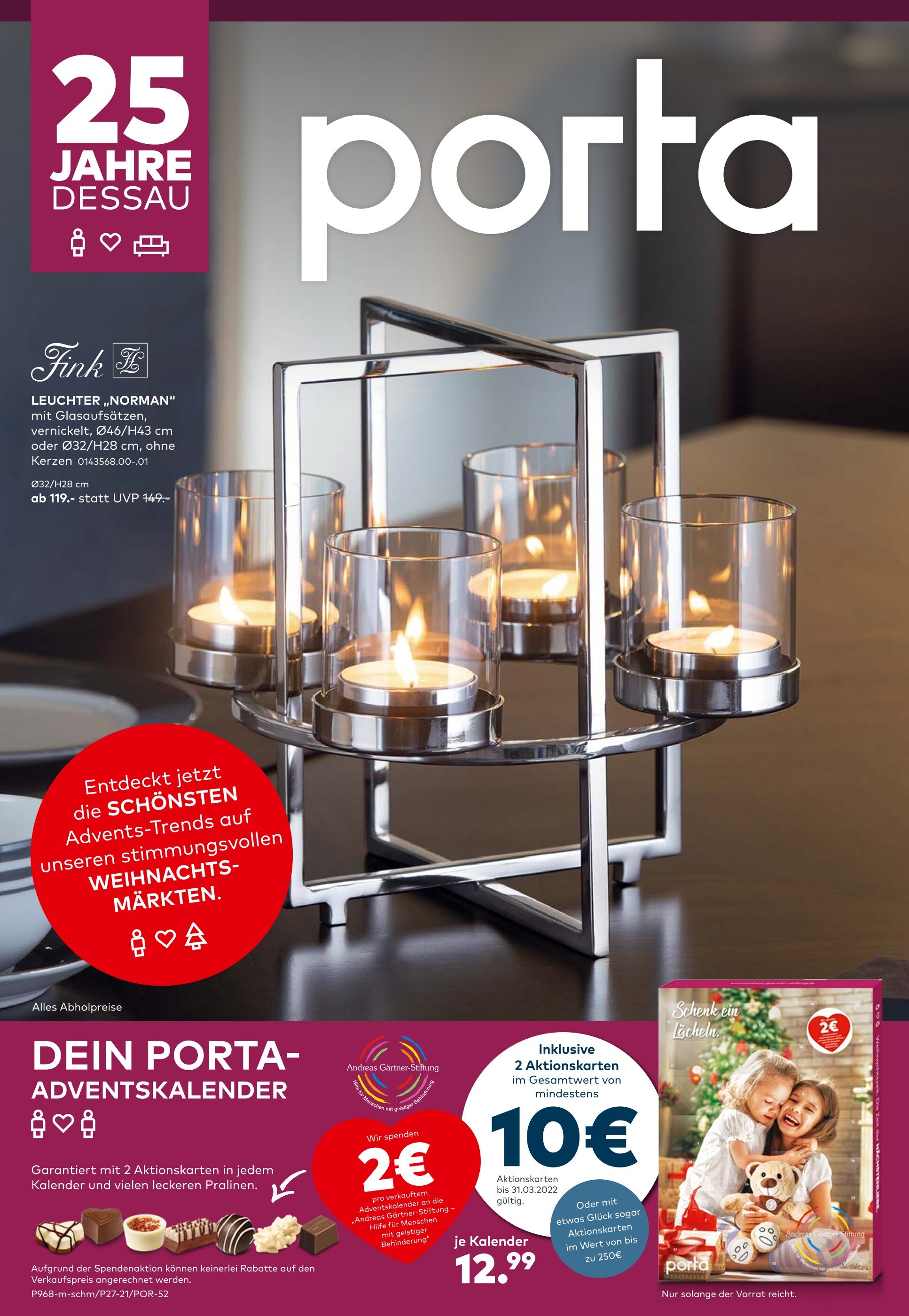 porta Möbel Prospekt für Lutherstadt Wittenberg mit 12 Seiten porta Möbel Prospekt für Lutherstadt Wittenberg: "DEIN PORTA-ADVENTSKALENDER", 12 Seiten, 11.10.2021 - 31.10.2021