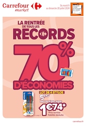 Prospectus Carrefour Market à Villeneuve-Saint-Germain, "LA RENTRÉE DE TOUS LES RECORDS", 19 pages de promos valables du 09/07/2024 au 28/07/2024
