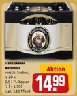 Weissbier im Angebot bei REWE in Gelsenkirchen Weissbier Angebote von Franziskaner bei REWE Gelsenkirchen für 14,99 €