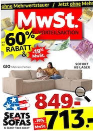 Möbel & Einrichtung Prospekt von Seats and Sofas Witten Seats and Sofas Prospekt: "MwSt. VORTEILSAKTION", 1 Seite, 25.05.2026 - 28.06.2026