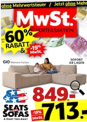 Seats and Sofas Möbel & Einrichtung Prospekt der aktuellen Woche mit 1 Seite, gültig von 25.05.2026 bis 28.06.2026, in Markt Indersdorf und Umgebung Aktueller Seats and Sofas Möbel & Einrichtung Prospekt in Markt Indersdorf und Umgebung, "MwSt. VORTEILSAKTION" mit 1 Seite, 25.05.2026 - 28.06.2026