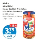 Mini Wini Single Cocktail Würstchen im V-Markt Prospekt Mini Wini Single Cocktail Würstchen von Meica im aktuellen V-Markt Prospekt für 3,79 €