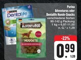 Adventuros oder Dentalife Hunde-Snacks Angebote von Purina bei E center Amberg für 1,29 €