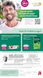 mea - meine apotheke Prospekt für Mainz-Kostheim mit 4 Seiten mea - meine apotheke Prospekt für Mainz-Kostheim: "Unsere August-Angebote", 4 Seiten, 01.08.2026 - 31.08.2026