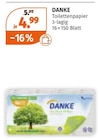 Toilettenpapier im Angebot bei Müller in Offenbach Toilettenpapier Angebote von DANKE bei Müller Offenbach für 4,99 €