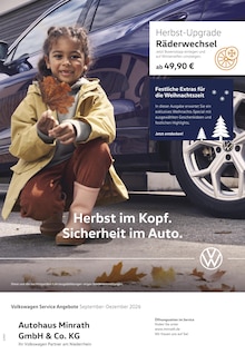Volkswagen Prospekt der KW 36 "Herbst im Kopf. Sicherheit im Auto." Aktueller Volkswagen Prospekt "Herbst im Kopf. Sicherheit im Auto." Seite 1 von 1 Seiten