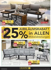 Aktueller BRAUN Möbel-Center Prospekt mit Möbel, "25% Jubiläumsrabatt", Seite 2