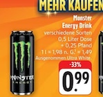 Aktuelle Monster Energy Angebote bei nah und gut in Würzburg Aktuelles Energy Drink Angebot bei nah und gut in Würzburg ab 0,99 €