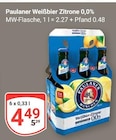 Aktuelles Weißbier Zitrone 0,0% Angebot bei GLOBUS in Bochum ab 4,49 €