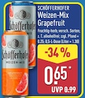 Weizen-Mix Grapefruit im ALDI Nord Prospekt Weizen-Mix Grapefruit von Schöfferhofer im aktuellen ALDI Nord Prospekt für 0,65 €