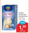 Chai Latte Vanille Zimt im Angebot bei budni in Seevetal Chai Latte Vanille Zimt Angebote von Krüger bei budni Seevetal für 1,99 €