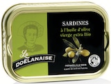 Sardines à l'huile d'olive vierge extra bio - LA DOËLANAISE en promo chez Intermarché Hyper Lorient à 1,75 €