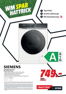 Waschmaschine im MediaMarkt Saturn Prospekt "WM SPAR HATTRICK" mit 20 Seiten (Nettetal)