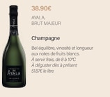 Champagne - AYALA, BRUT MAJEUR - Monoprix Italie à Le Kremlin-Bicètre Champagne - AYALA, BRUT MAJEUR en promo chez Monoprix Italie Le Kremlin-Bicètre à 38,90 €